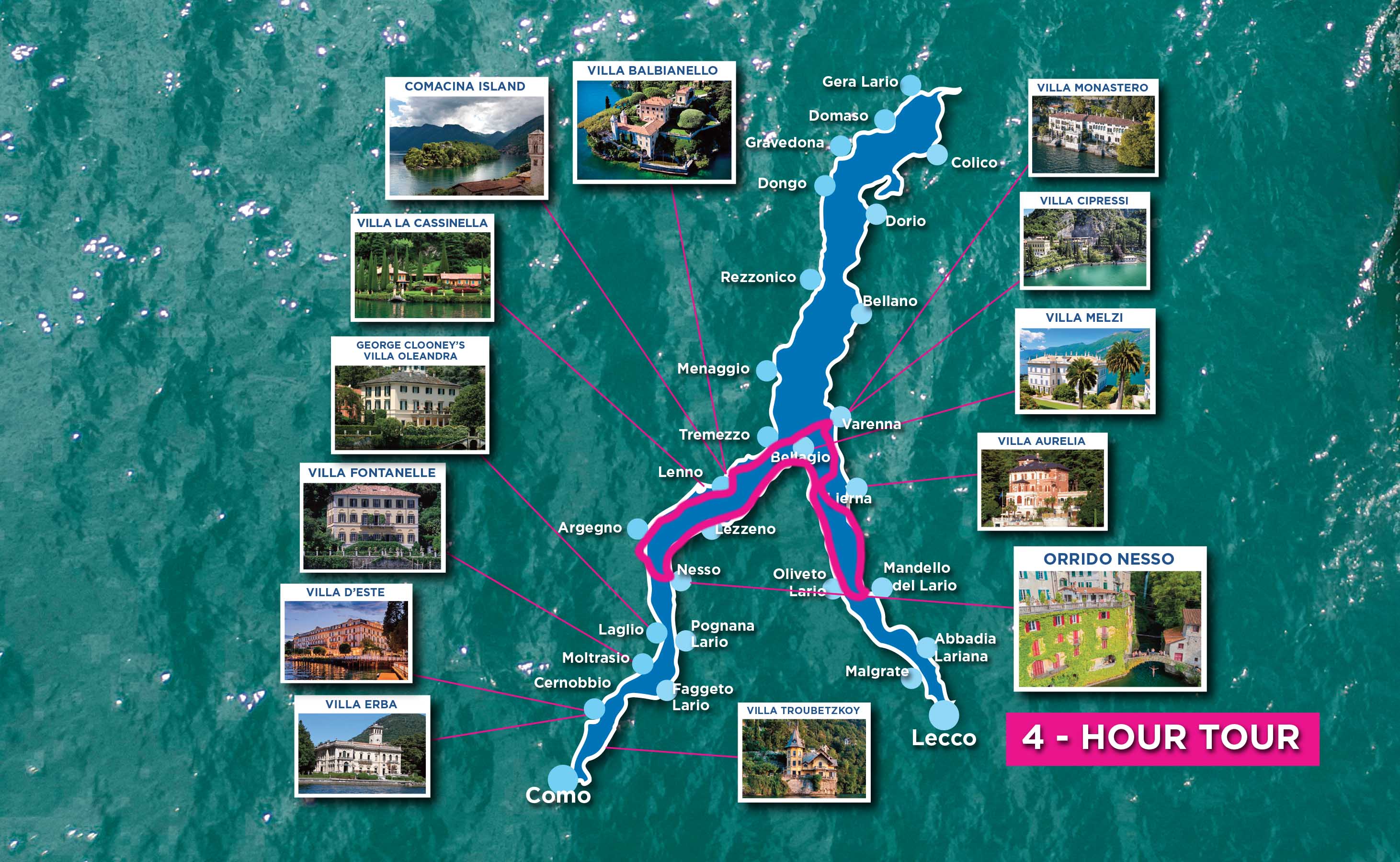 Boat Tour 4 hours - Pick up from Mandello