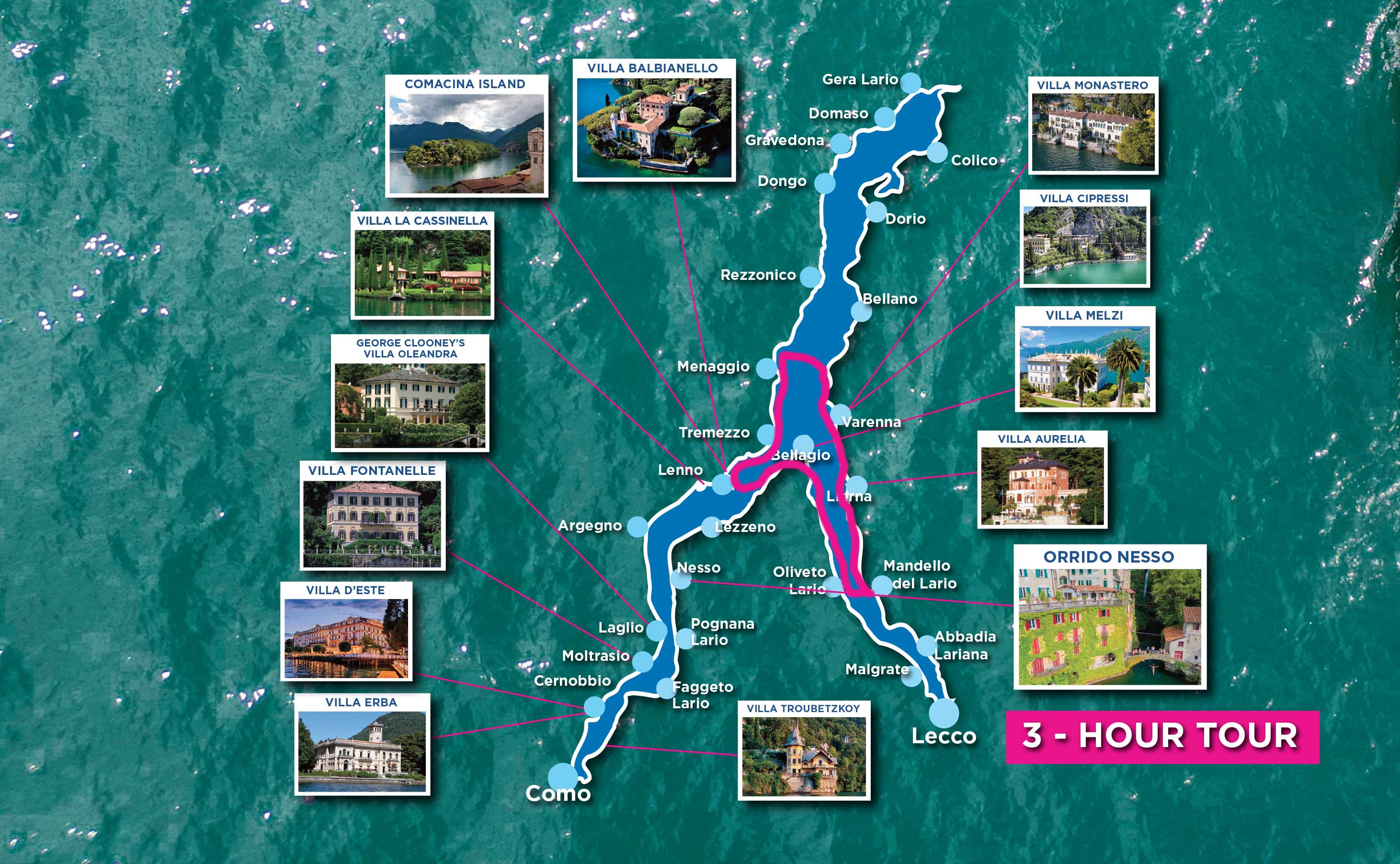 Boat Tour 3 hours - Pick up from Mandello