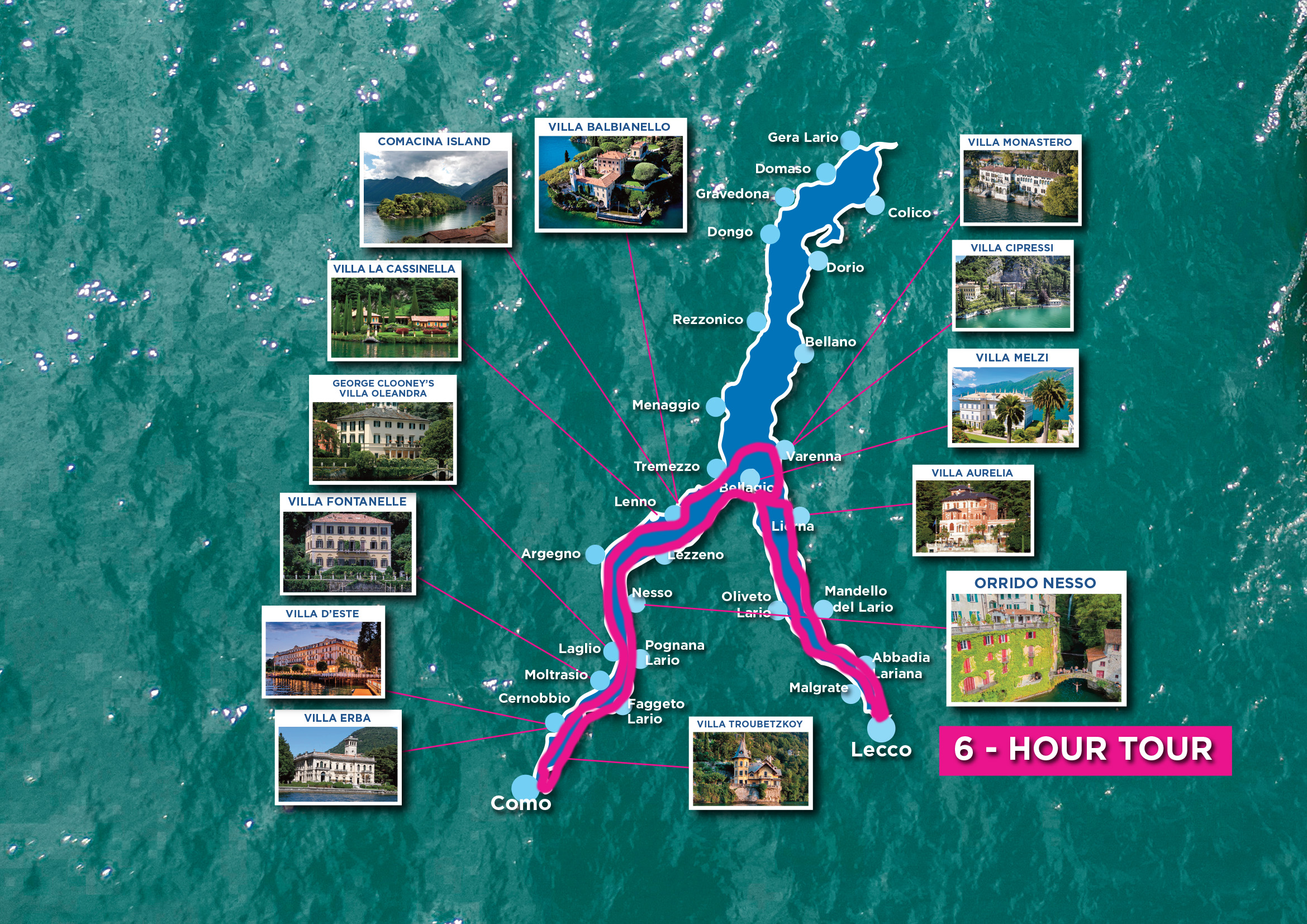 Boat Tour 8 hours - Full Day from Mandello