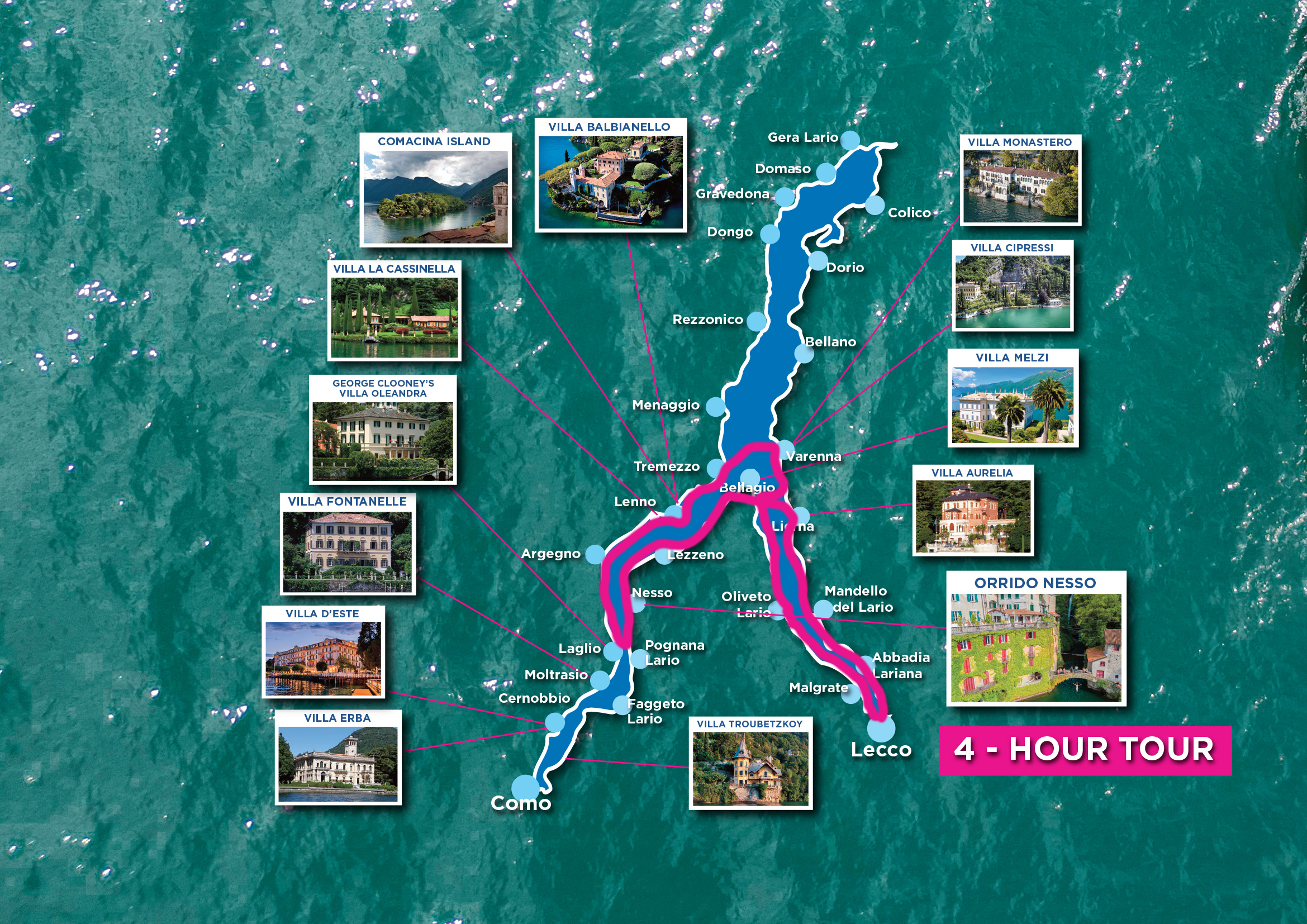 Boat Tour 4 hours - Pick up from Lecco
