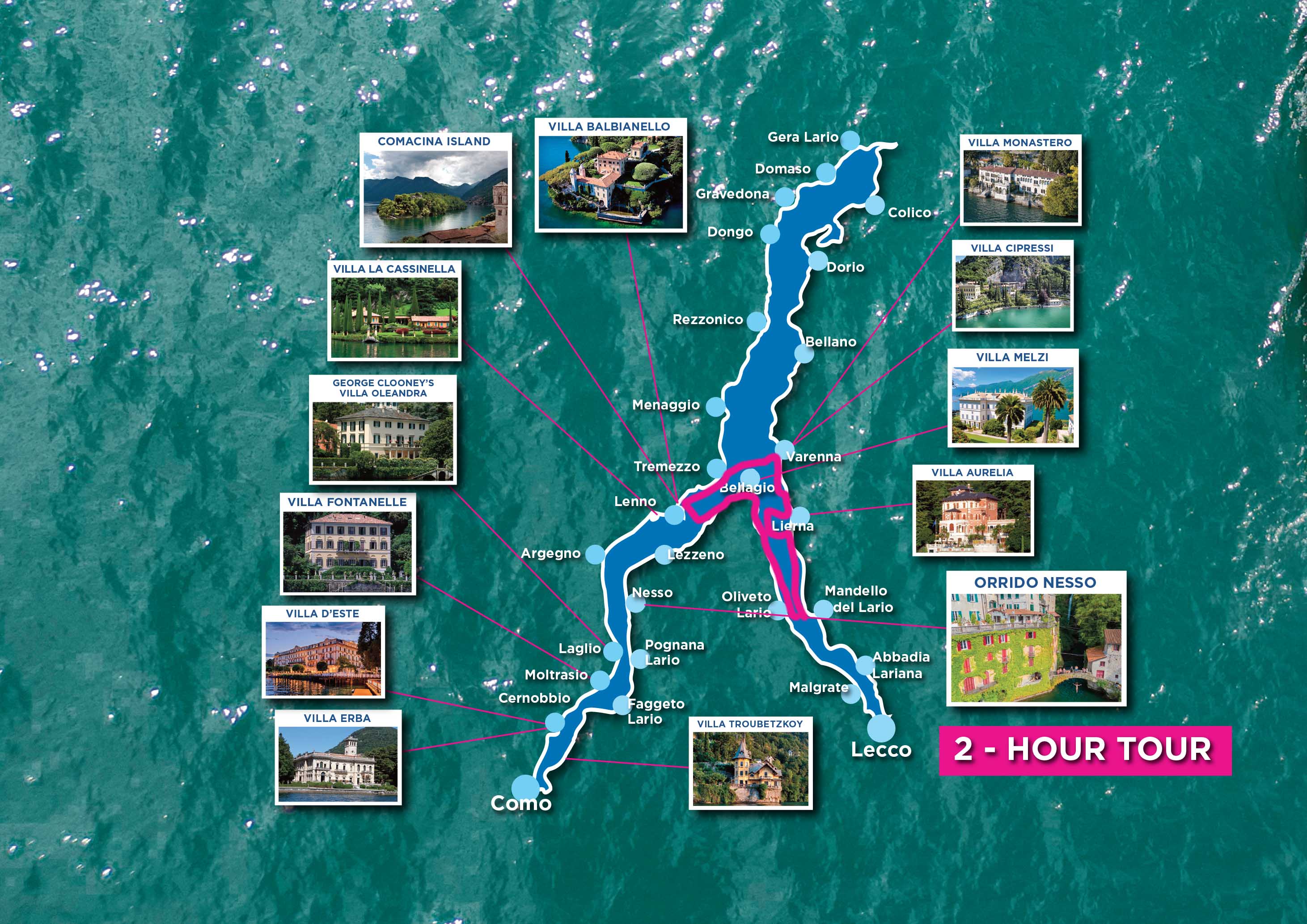 Boat Tour 2 hours - Pick up from Mandello